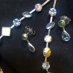 Beautiful multi stone choker silver necklace with coordinating earrings